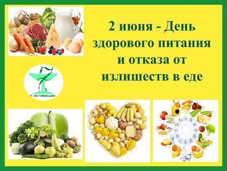 2 июня - День здорового питания и отказа от излишеств в е...