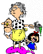  <b>Бабушка</b> с детьми  гифка анимация
