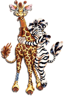 Закадычные африканские дружбаны - жираф и зебра