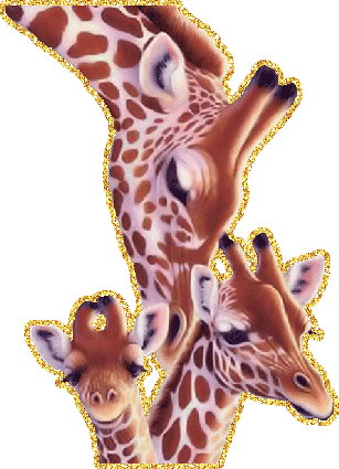 Жирафа мама с детьми