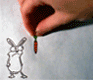  Кролик <b>пытается</b> достать моровку  гифка анимация