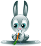  Зайчишка с <b>морковкой</b>  гифка анимация