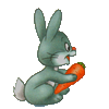 Зайчишка несет морковку