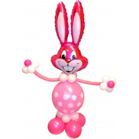 Кролик розовый из шаров