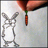  Зайца дразнят <b>морковкой</b>  гифка анимация
