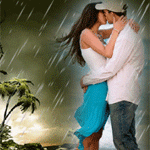 Поцелуй под дождем на сотрове на закате