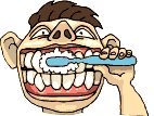  <b>Мужчина</b> чистит зубы  гифка анимация