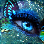  <b>Глаз</b> с крылышками бабочки  гифка анимация