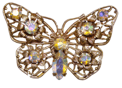 Блестящая бабочка-брошка