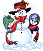 Ребята со снеговиком