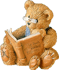  <b>Медведь</b> читает книгу в очках  гифка анимация