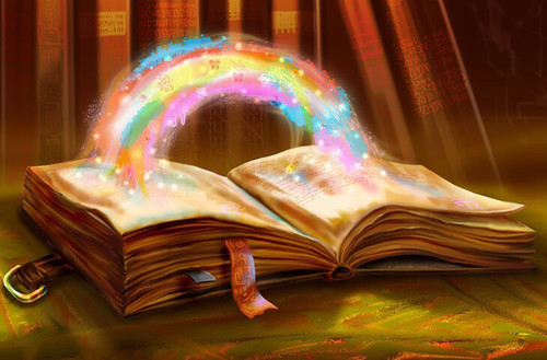  2 апреля - Международный день детской <b>книги</b>.<b>Книга</b> с радугой  гифка анимация