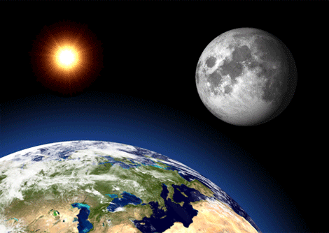 Удивительное фото земного шара, его спутника Луны и далек...