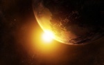 <b>Планета</b> земля и солнце  гифка анимация