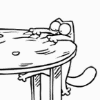  Кот <b>пытается</b> влезть на стол  гифка анимация