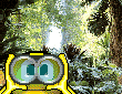 Смайлик в  лесу с биноклем