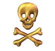 золотой череп с костями