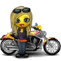 Девушка смайл с мотоциклом