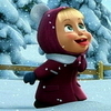 Маша ловит снег из мультфильма «маша и медведь