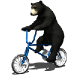  <b>Медведь</b> на велосипеде  гифка анимация