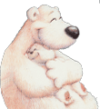 Белая медведица с медвежонком умкой