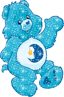 Синий медведь машет лапой