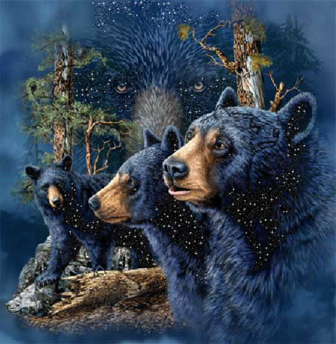 Классические бурые медведи на красивой анимации