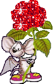  <b>Мышка</b> с цветком  гифка анимация