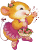Мышка с корзиной цветов