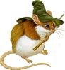 Мышь в шляпе и с удочкой
