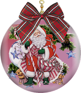 Елочный шар украшен изображением Деда Мороза