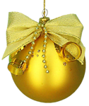  Новогодняя игрушка-шарик <b>золотой</b> с <b>золотым</b> бантом  гифка анимация