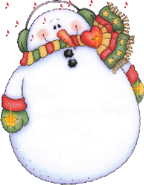Классный рисунок снеговика в шарфе и варежках