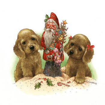 Два милых щенка тоже ждут Рождество. В этот день они полу...