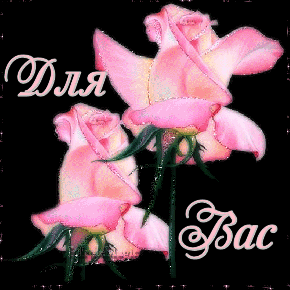  Для <b>Вас</b>! Розовые розы  гифка анимация