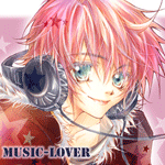 Аниме-парень в наушниках слушает музыку (music-lover)