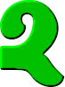  <b>Зеленый</b> алфавит. Q  гифка анимация