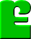  <b>Зеленый</b> алфавит. E  гифка анимация
