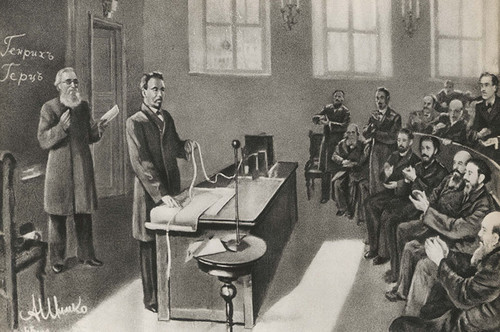  Демонстрация прибора <b>Александра</b> Попова, 7 мая 1895 года  гифка анимация